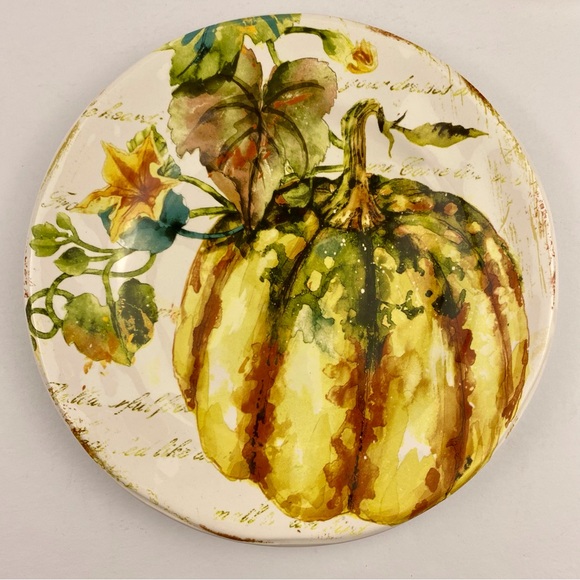 Pier 1 Pumpkin Patch 8.75 In Plates Set of 4, Autumn Thanksgiving Dinnerware - Picture 5 of 10